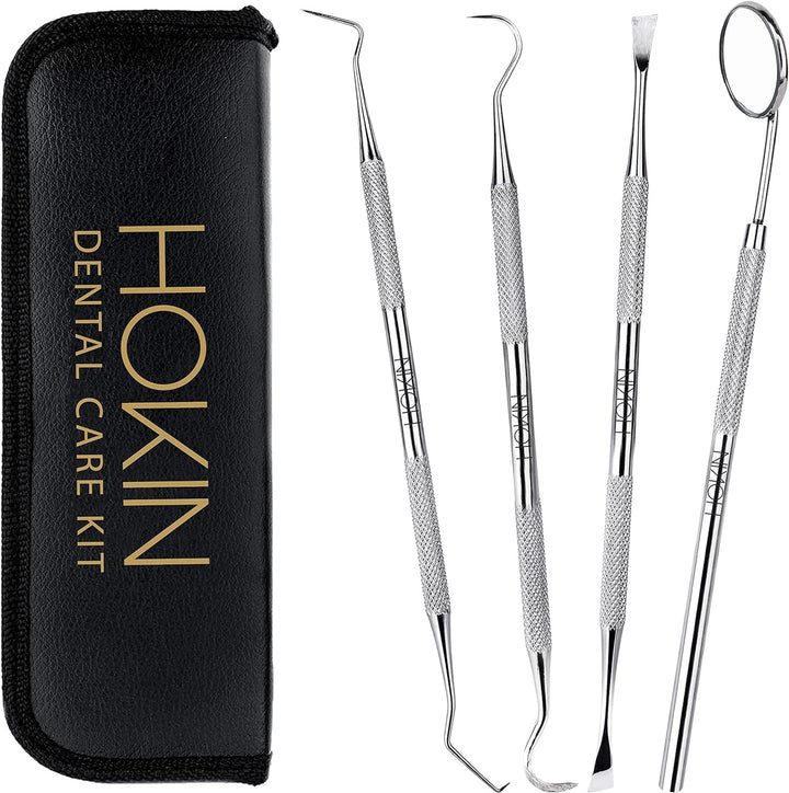 Plaque Remover Teeth Cleaning Tool 4 Pcs Dental Care Kit Tooth Filling Repair Set Stainless Steel Dental Tools for Men Women Kids and Pet Care