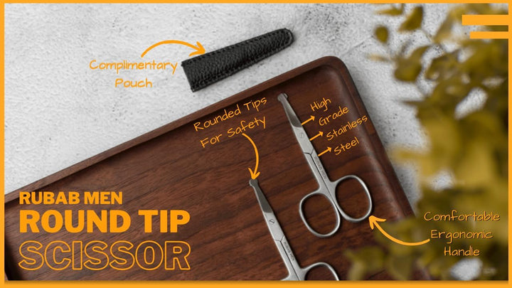 Nasal Safety Personal Grooming Scissor for Nose Hair, Beard, Mustache and Eyebrow | Safety Blunt round Tip & Heavy Duty Non Rusting SS Metal | Travel Friendly