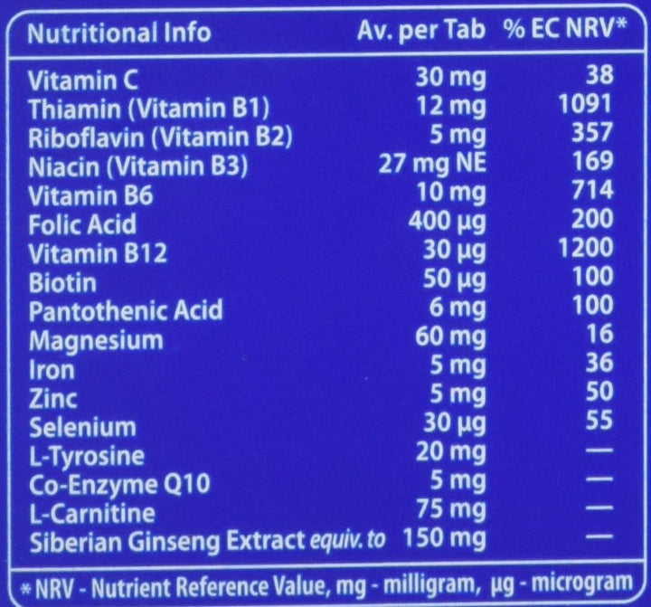 Energy Orange - 10 Dissolving, Multivitamins Effervescent Tablets for Man, Natural Orange Flavour, by
