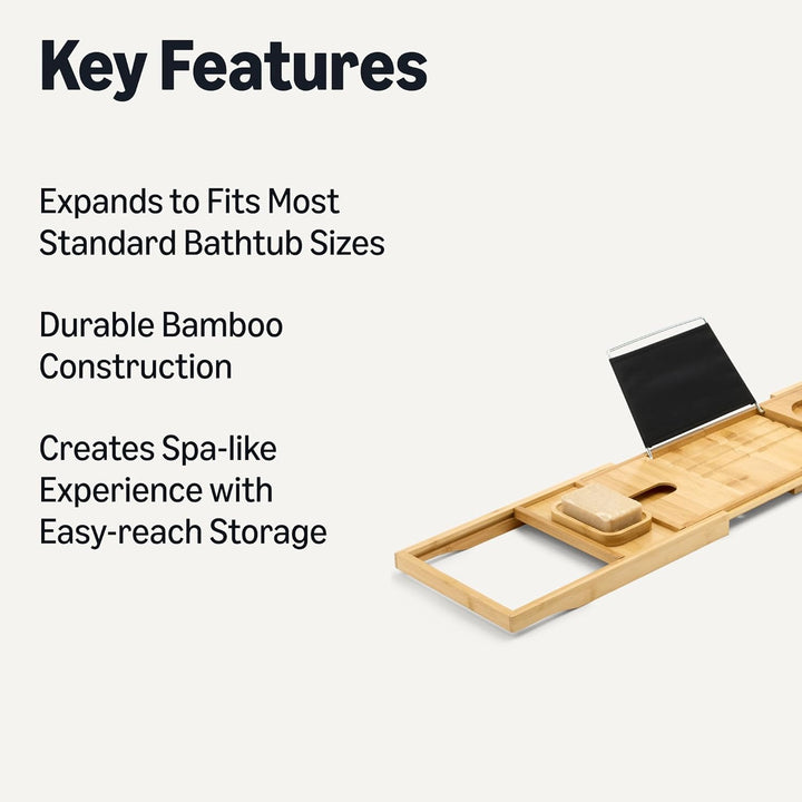 Expandable Bamboo Bathtub Tray