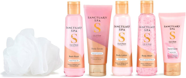 Spa Lily & Rose Perfect Pamper Parcel – Luxury Bath & Body Gift Set for Women with Shower Gel, Body Lotion & More – Relaxing Spa Gift for Her, Ideal for Birthday, Christmas & Self Care
