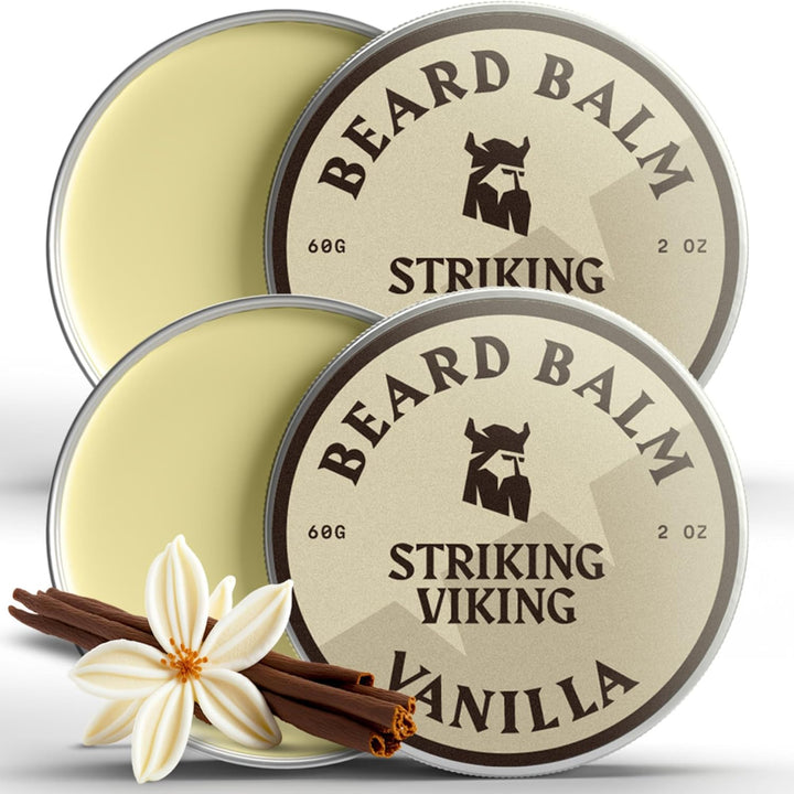 Beard Balm for Men - 60 G, Light Hold, Vanilla Scent - Leave-In Beard Conditioner with Shea Butter & Tea Tree Oil - Softener for Hydration & Styling