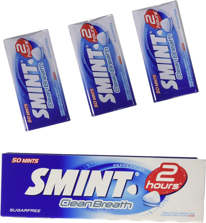 Sugar Free Mints – 2 Hour Clean Breath, 50 XXL Peppermint Flavour - 12 Tins