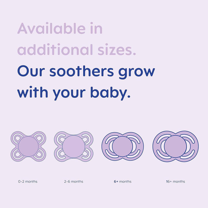 Perfect Soothers | 0-2 Months | 2 Pack | Newborn Dummies | Comes in Dummy Steriliser Case | Sustainable Materials | Baby Accessories for Newborn | Cream/White (Various Designs)