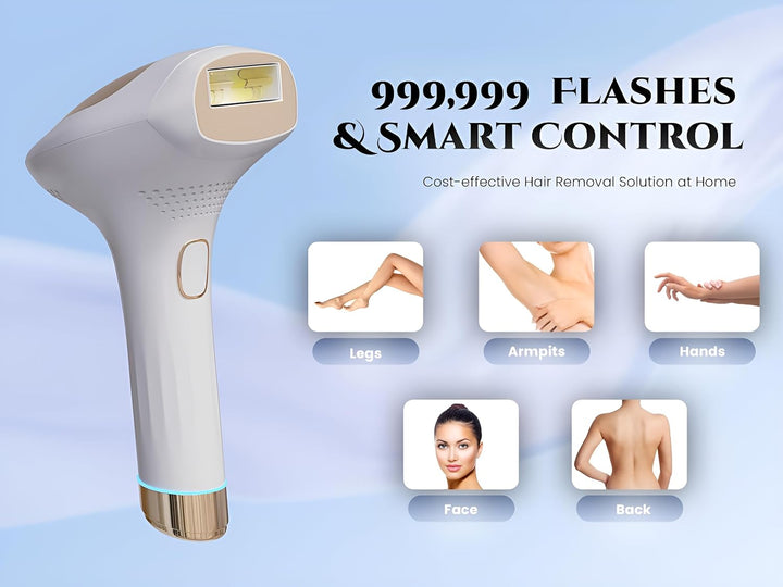 IPL Hair Removal Device for Women and Men – Nearly Painless Laser Hair Remover with 5°C Ice Cooling, Auto & Manual Modes – At-Home Hair Reduction for Face, Legs, Bikini & More"