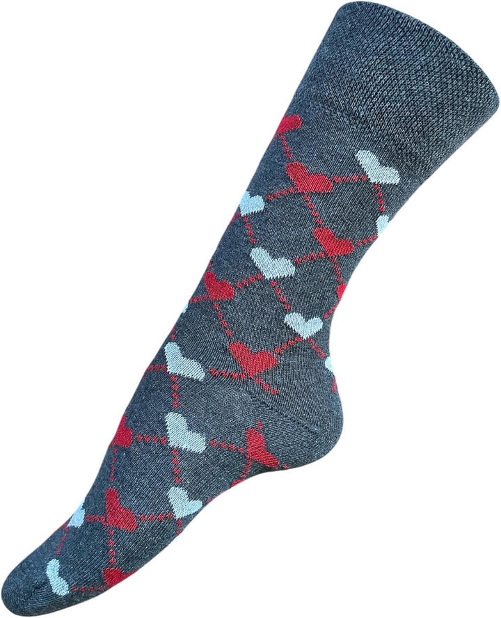 6 Pairs Ladies Loose-Top Non-Elastic Socks, (Pack of 6) COTTON, Bright Colours Diabetic Socks UK Size 4-7, EUR Size 37-42