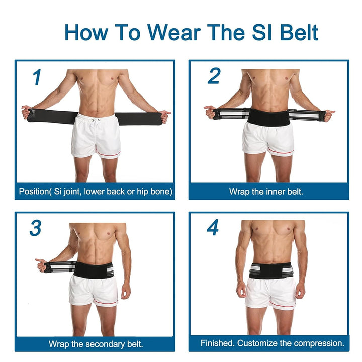 Sciatica Belt Relieve Back Pain & Sciatica, Sacroiliac Hip Support Band for Men Women, Sciatic, Lower Back, Si Joint, Pelvic Pain Relief, Three Bandages Provide Triple Support Regular