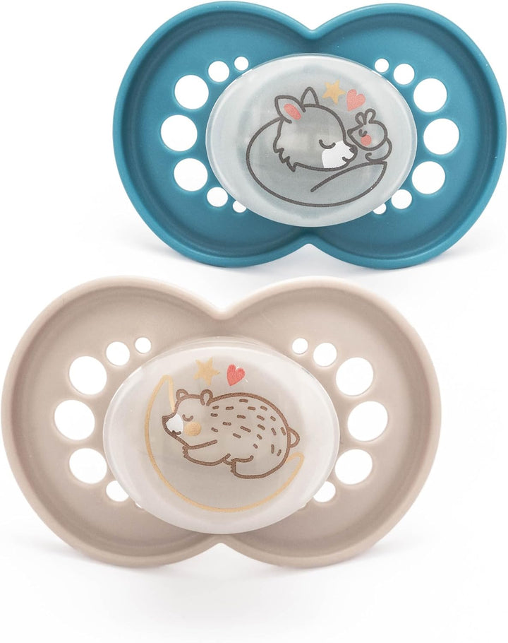 Original Soothers | 16 plus Months | Pack of 2 | Comes in Dummy Steriliser Box | Sustainable Materials | Baby Accessories | Pink (Various Designs)