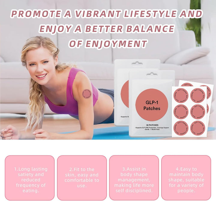 GLP1 Patch, Weight Loss Patch, Slim Patch, Natural Metabolic Support Patches - 60 PCS Supply | with Cinnamon, Chromium & B Vitamins | Plant-Based, Slimming Patches for Women & Men