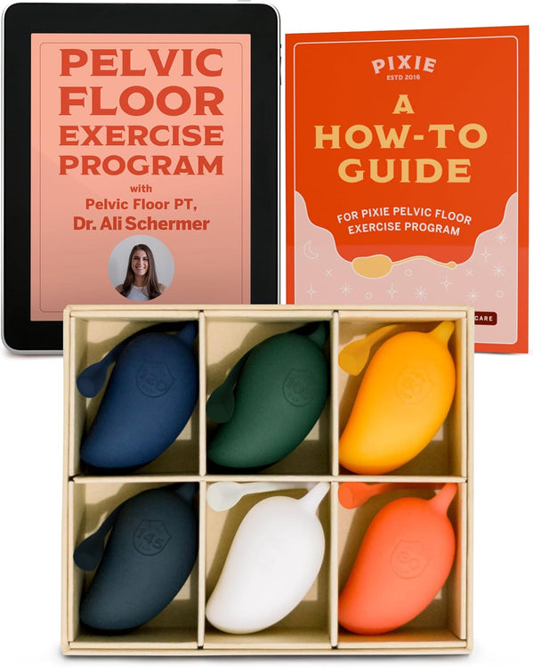 Pixie Pelvic Floor Exercise Trainer - Set of 6 - Pelvic Floor Muscle Strengthening Weights - Includes Pelvic Floor Exercises in Easy to Read Ebook for Beginners and Advanced
