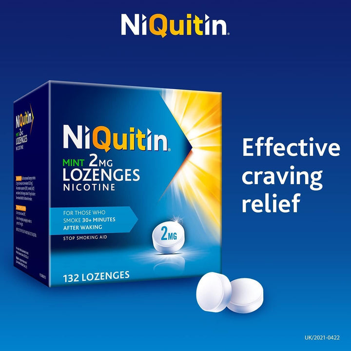 Mint 2 Mg Lozenges - Effective Smoking Craving Relief - 132 Lozenges - Long-Lasting Effect - Reduce and Quit Smoking Aid