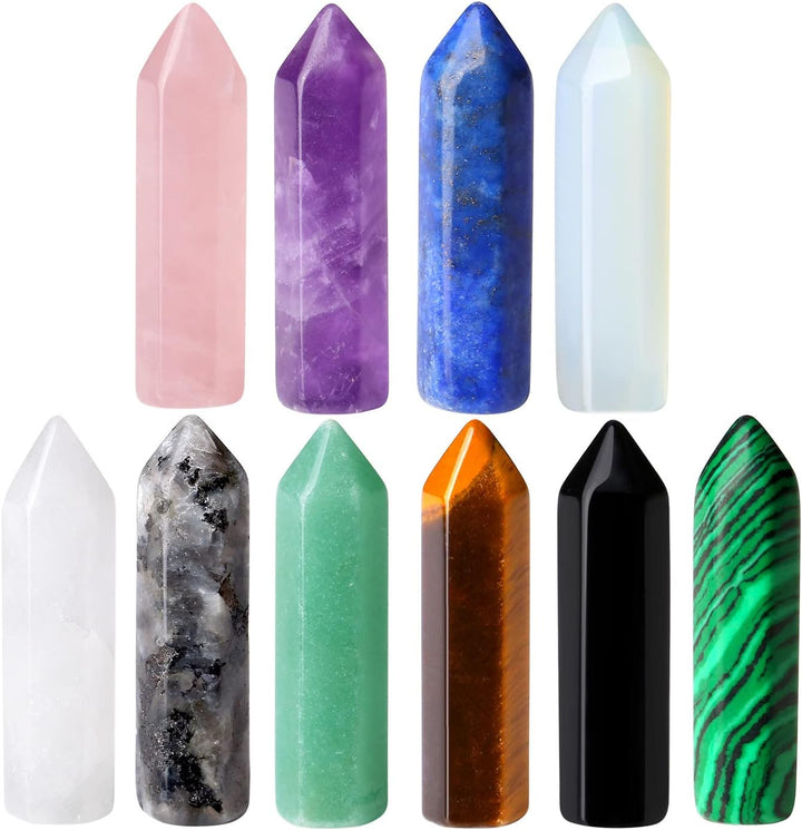 20 Pcs Healing Crystals Set Crystals Gemstones Wands Bulk Crystal Gifts Reiki Polished Stones Crystal Points Assorted Crystals for Beginners Collection