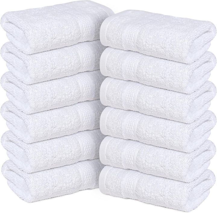 - 12 Pack Face Cloths |30X30 Cm| 100% Cotton Wash Cloths - Ultra Soft & Highly Absorbent Fingertip Towels for Spa, Gym, Hotel & Bathroom |Eloquent Blue|