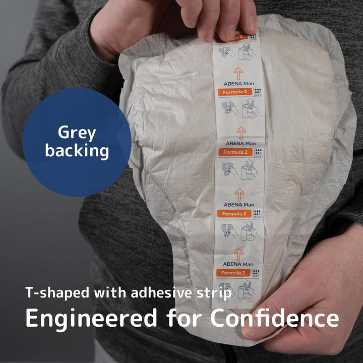 Man Formula 2 Incontinence Pads for Men, Eco-Labelled Mens Incontinence Pads, Extra Protection, Breathable & Comfortable with Fast Absorption, Discreet - 700Ml Absorbency, 15PK