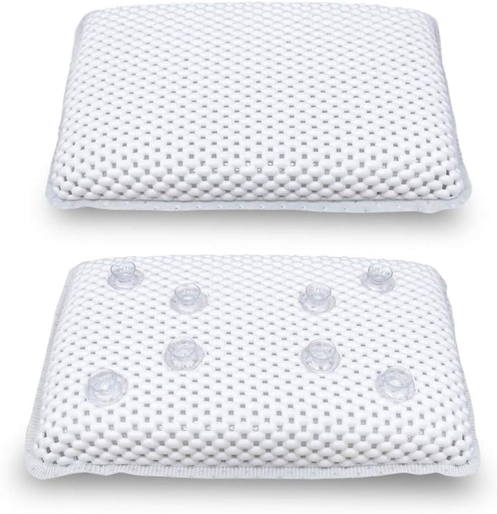 Bathtub Pillow, Bath Pillow Bath and Spa Head Rest with Suction Cups Bath Cushion Bathing Pillow (8 Small Suction Cups, 27.9 X 17.8 X 5.1 Centimetres)