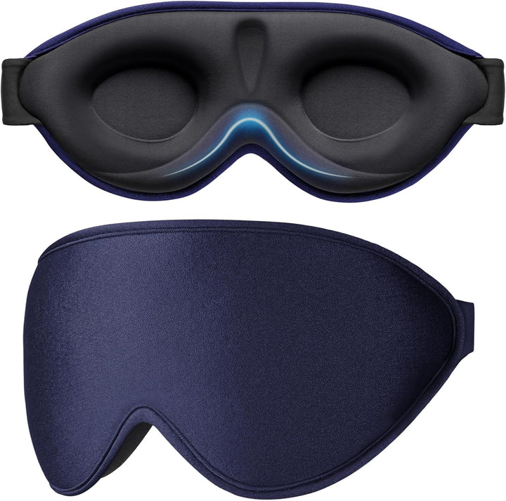 100% Light Blocking Sleep Masks for Men & Women-Zero Pressure Sleeping Eye Mask -3D Ergonomic Design Eye Movement and Eyelash Friendly, Ultra Comfortable Blindfold for Sleeping