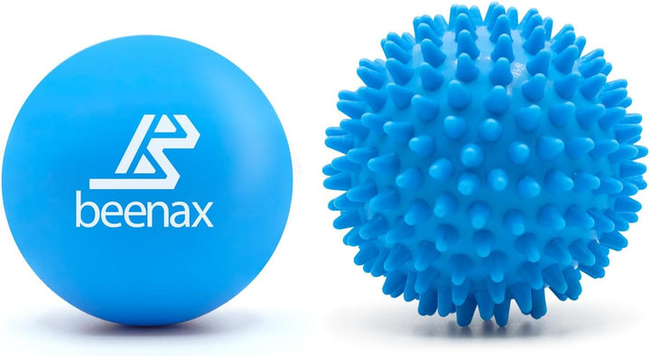 Lacrosse & Hard Spiky Massage Ball Set - Trigger Point, Myofascial Release, Plantar Fasciitis, Deep Tissue, Muscle Relief, Yoga, Pilates, Physio, Rehab - Relieve Stress and Relax Tight Muscle