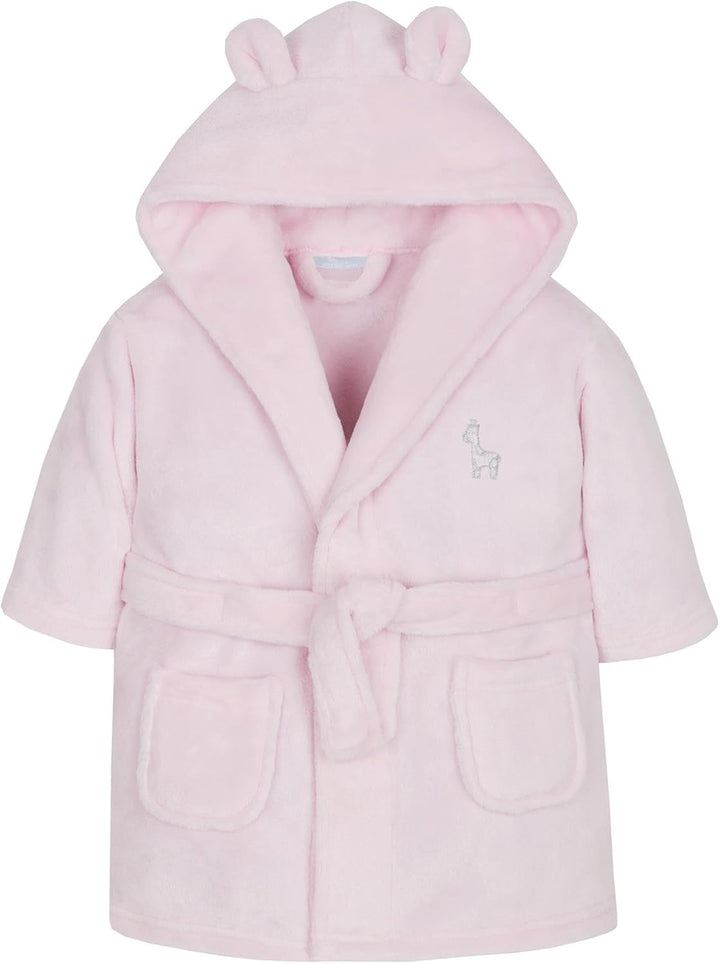Baby Robe Dressing Gown - Super Soft Plush Fleece Bathrobe - for Baby Boy and Girl - Gift for Newborn to 6 Years - Consists of Snuggle Hood, 2 Large Pockets and Secure Waist Tie