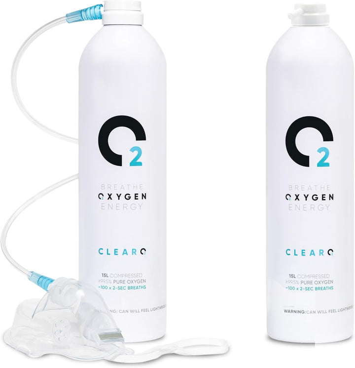 15L Oxygen Can with Mask and Tube | Pure Breathing Oxygen in a Lightweight Aluminium Canister | Made in Britain (Full Kit, 15 L (Pack of 1))