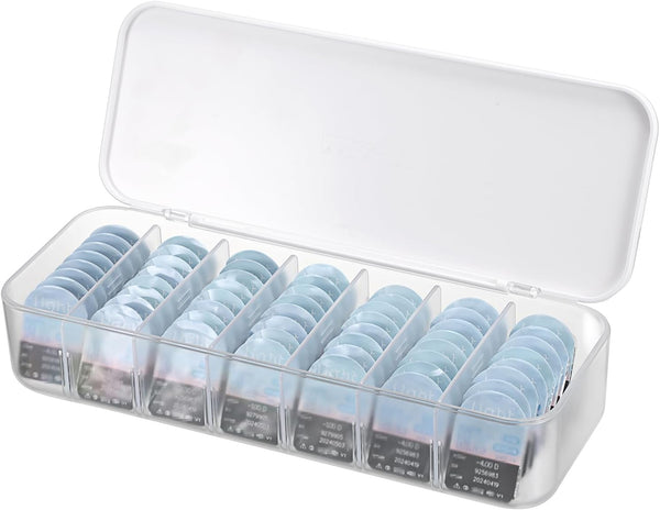 1 Pack Plastic Contact Lens Organizer Case, Daily Disposible Contact Lens Dispenser and Organizer, Divided Storage Box Travel Contact Case for Cosmetic Contact Lens, 26 * 5.7 * 9.5Cm, Clear