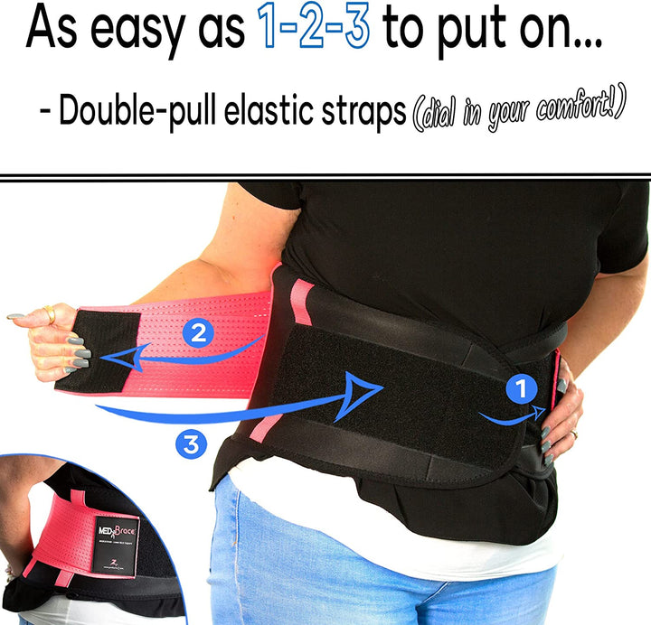 Back Support Belt Back Brace for Lower Lumbar Pain Relief for Men and Women - Medical Grade Orthopaedic Waist Compression for Sciatica Nerve, Scoliosis, Disc or Lifting at Work