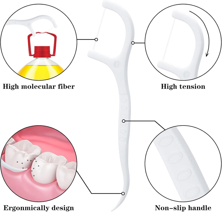 200 Pcs Dental Floss Stick, Disposable Toothpicks Teeth Stick Floss Picks Tooth Picks Sticks Interdental Cleaning Tool for Travel Home Office Restaurant