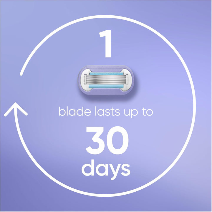 Extra Smooth Swirl Women’S Razor, 3 Refill Razor Cartridges, Pivoting Reusable Handle and Shower Holder