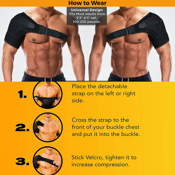 Improved Rotator Cuff Shoulder Support for Men & Women UK Design Injury Recovery Strap for Right/Left Arm Shoulder Brace for Pain Frozen Shoulder Dislocated Joint & Soreness One Size