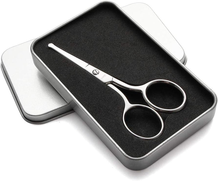 Premium Manicure Rounded Tip Scissors Multi-Purpose Stainless Steel Cuticle Pedicure Beauty Grooming Kit for Nail, Eyebrow, Eyelash, Dry Skin, Nasal/Nose Hair 9Cm
