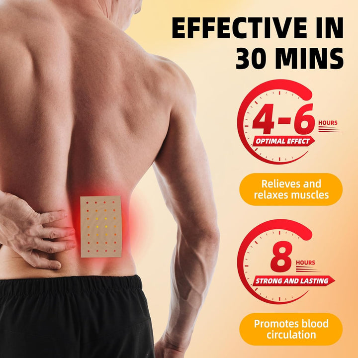 Tiger Patches - Chinese Red Tiger Plaster, Back Patch Ultra Strength Heat Patches for Muscle Joint of Knee Neck Shoulder 5 Packs 8 Each