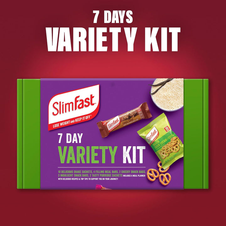 7 Day Variety Kit, Healthy Snack Box for Balanced Diet and Nutrition, Starter Kit to Support Weight Loss Plan, Includes 10 Shakes, 4 Meal Bars, 2 Snack Bags, 3 Snack Bars, 2 Porridge Sachets