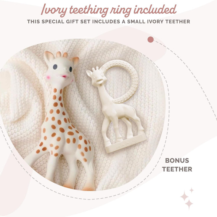 Sophie La Giraffe Baby Competition Award Set Original Baby Teething Toy with Vanilla Teether, 100% Natural Rubber Easy to Grip Teether, Suitable for Newborn Babies with Gift Box