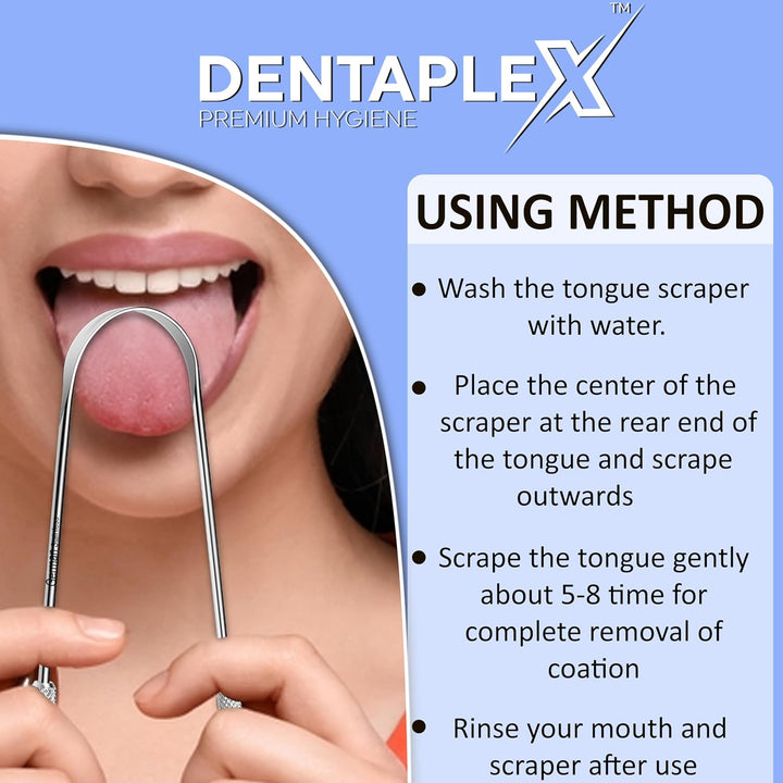 Tongue Scraper Metal Stainless Steel Tongue Scrapers for Adults Restore Fresh Breath Improve Taste and Oral Health with Our Tongue Cleaners Suitable for Men & Women Personal Hygiene - Tongue Scraper 2