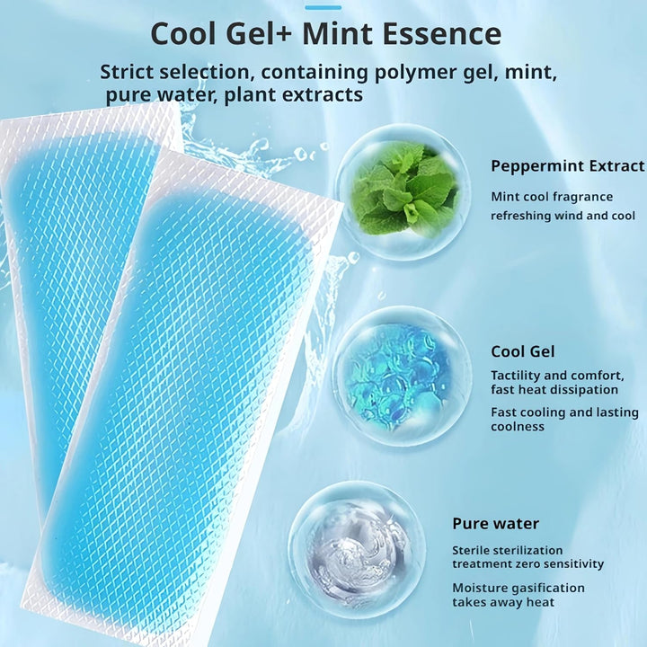 Cooling Pad Cooling Gel Fever Patches for Kids & Adults - Soothing Forehead Strips to Reduce Temperature for Babies, Children, and Grown-Ups