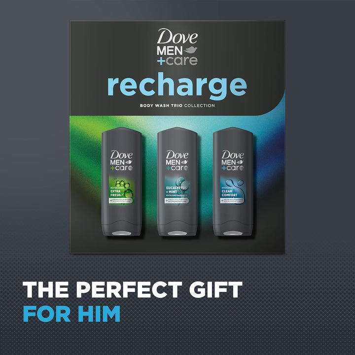 Dove Men+Care Recharge Body Wash Gift Set Trio Collection Perfect Gifts for Him 3 Piece