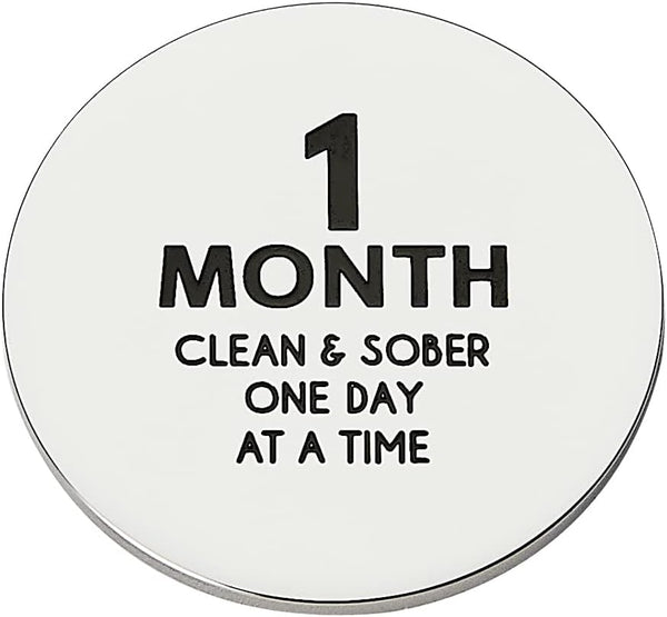 1 Month Sobriety Coin | 1 Month - 1 Year Sobriety Token | 1 Month -1 Year Sobriety Medallion | Sober Gift | AA Tokens | AA Chip | Stainless Steel Medallions Serenity Prayer Chips