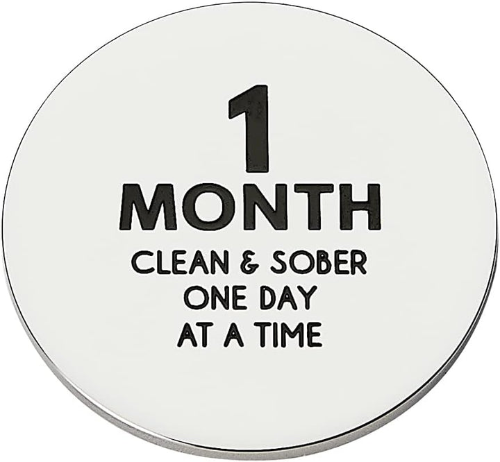 1 Month Sobriety Coin | 1 Month - 1 Year Sobriety Token | 1 Month -1 Year Sobriety Medallion | Sober Gift | AA Tokens | AA Chip | Stainless Steel Medallions Serenity Prayer Chips