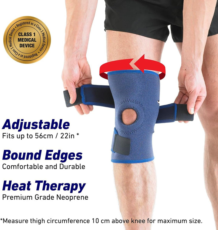 Knee Support Open Patella - Knee Brace for Arthritis, Joint Pain Relief, ACL, Meniscus Tear, Runners Knee, Walking, Running - Knee Supports for Joint Pain Men and Women - Adjustable