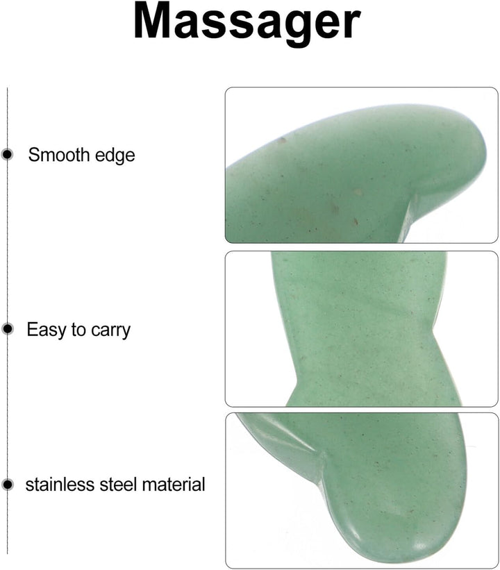 Natural Jade Gua Sha Board Facial Scraping Plate Relief Scraper Green Agate Small Size Face Massage Tool for Relaxation and Skin Care