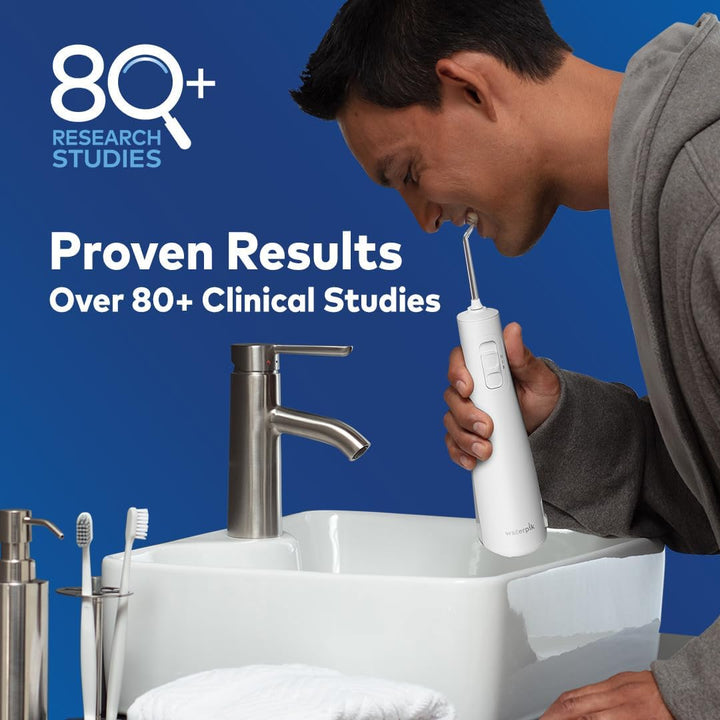 Pulse Water Flosser Cordless, Oral Health Foundation Approved, Water Flosser and Plaque Remover for Teeth, 2 X Water Floss Pressure Settings, 45 Seconds of Flossing, 2 X Tips Included