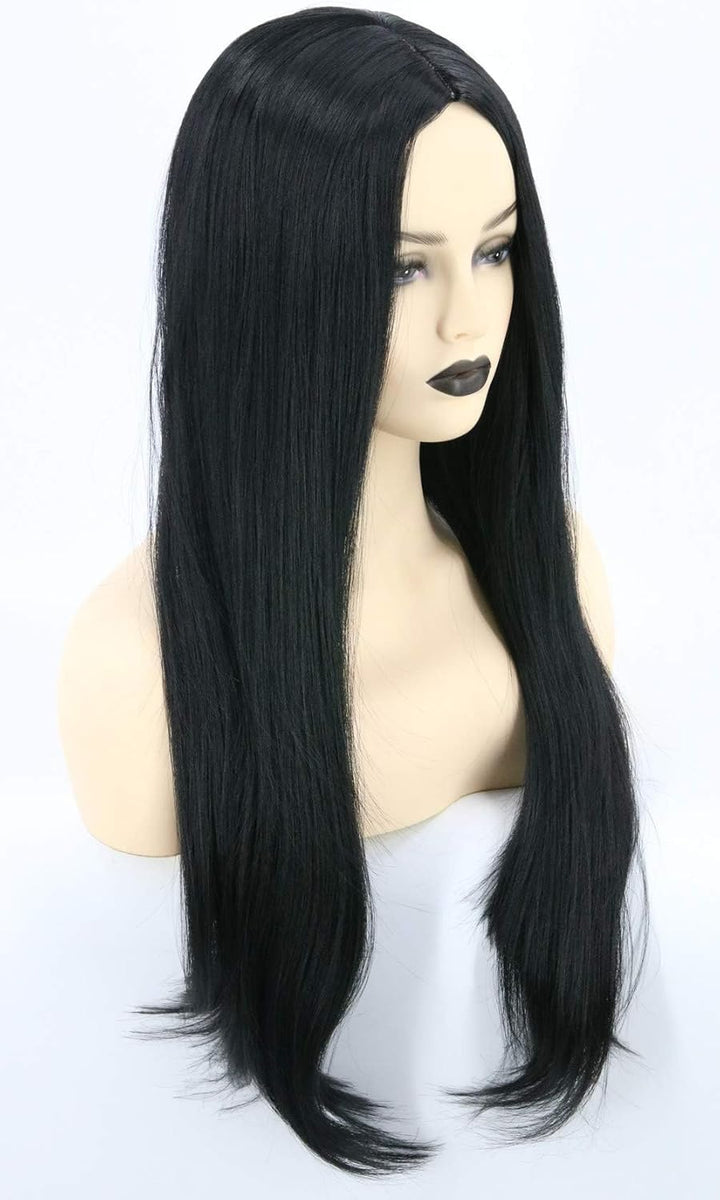 Women'S Long Black Straight Wig Cosplay Wig Halloween Costume Wigs (Black)