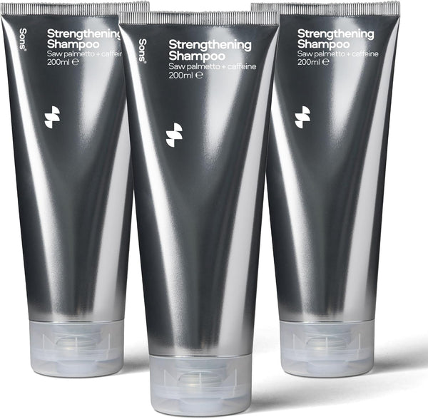 Hair Growth Shampoo for Men. DHT Blocker. Thickening Formula Promotes Strong & Thick Regrowth. Contains Saw Palmetto, Argan Oil, Caffeine, & Rosemary. 3 Month Supply. Made in Europe.