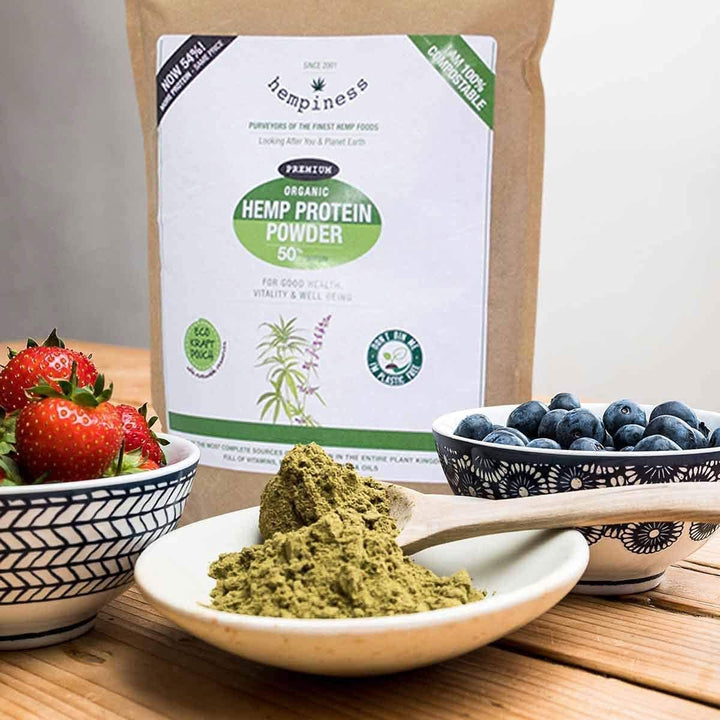 Organic Premium Raw Hemp Protein Powder (1Kg) | 50% Protein | Vegan and Eco-Friendly