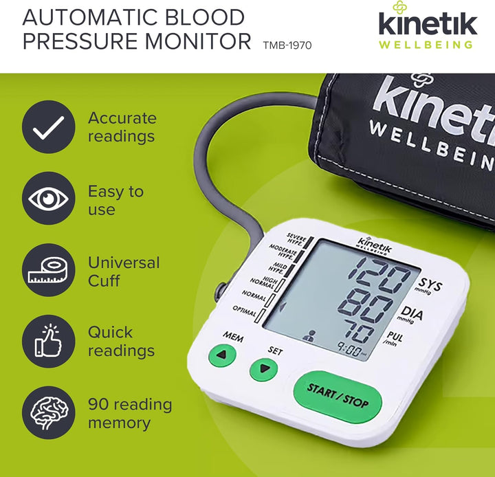 Home Use Blood Pressure Monitor - Used by the NHS - Fully Automatic Upper Arm Blood Pressure Machine with Universal Cuff (22-42Cm), Digital Sphygmomanometer Tester Kit