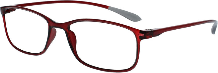 Ice Reading Glasses 3 Pack Ultra Lightweight Scratch Resistant Black Blue Grey Red Frame Mens Womens RRRR61-137Z +2.00