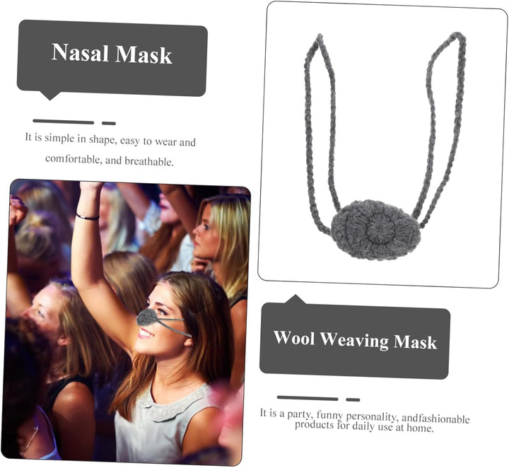 Grey Nose Warmer Wool Weaving Breathable Mask Unisex Nose Antifreeze Cover for Winter Cold Weather Protection