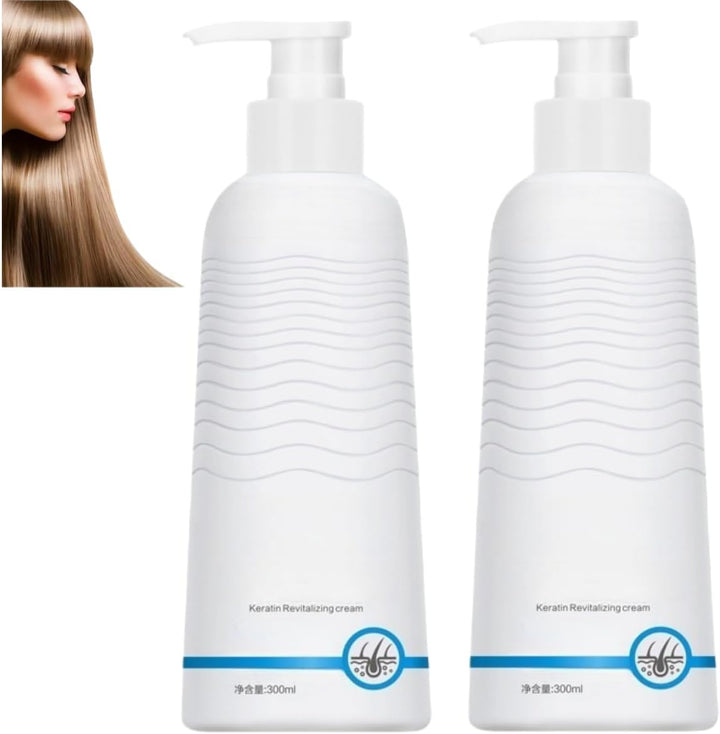 Keratin Revitalizing Cream Hair Mask, Women'S Smooth Leave-In Conditioner, Deep Moisturizing, Damaged Hair, Strong and Smooth