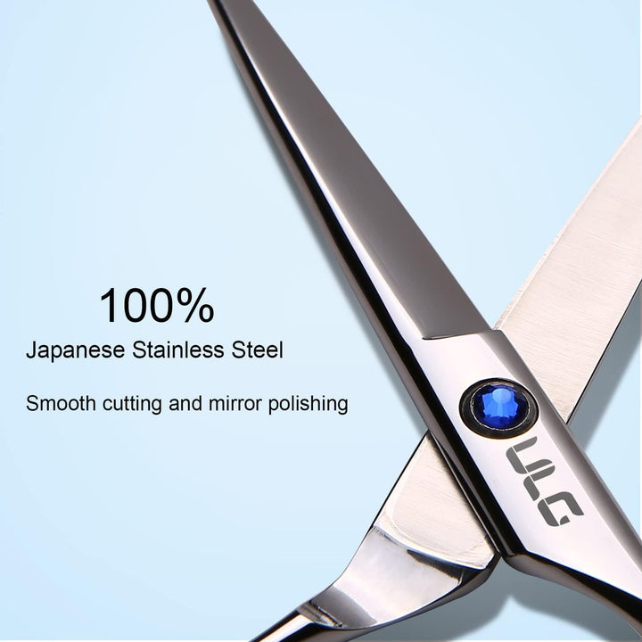 Hair Cutting Scissors Shears, Professional Barber  6.5 Inch Hairdressing Scissor Salon Razor Edge Hair Cutting Shear Japanese Stainless Steel with Detachable Finger Inserts
