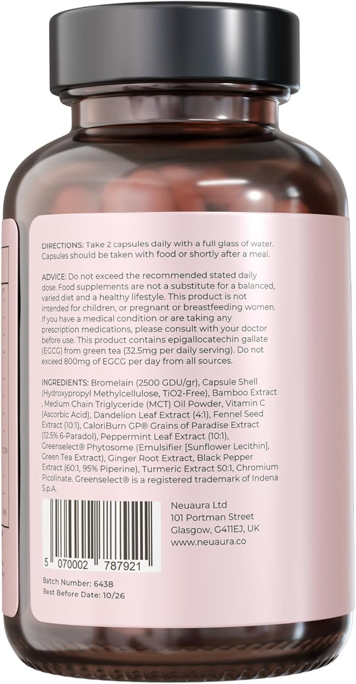 Bloatburn Supplement - Bloating and Digestion Support, All-Natural Ingredients, 60 Capsules, 1 Month Supply for Menopause Wellness - Vegan & Gluten Free