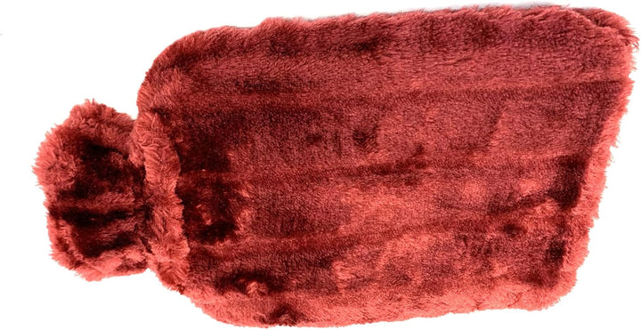 2L Hot Water Bottle with Luxury Cosy Fur Provides Warmth and Pain Relief, Standard for Hand Feet Warmer, Neck Shoulder Relief (Hot Rose Red Cover), 1.0 Count